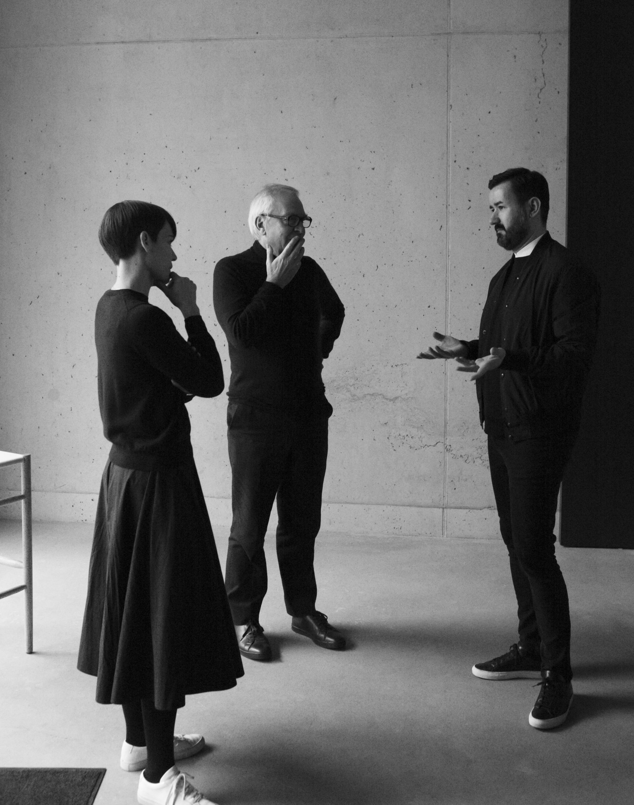 Esther and Dimitrios Tsatsas in conversation with the British architect David Chipperfield.