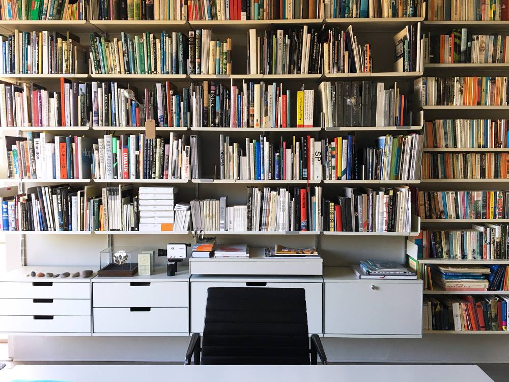 The private library of Mark Adams at his home.